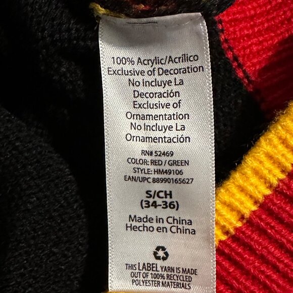 Holiday Time Ugly Christmas Sweater Womens S Dinosaur Red Black Sequins NWT - Picture 7 of 9